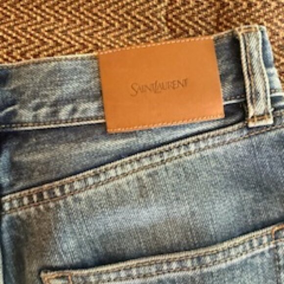 Saint Laurent Mid-Rise Faded Denim Bootcut Jeans - Picture 8 of 16